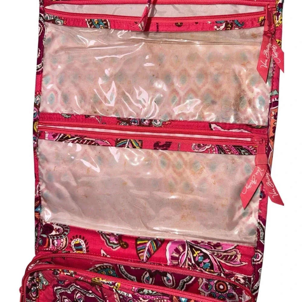 Vera Bradley Hanging Travel Organizer 2010 Retired Call Me Coral Makeup Holder